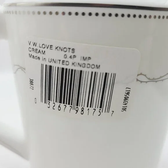 Vera Wang Fine Bone China by Wedgwood LOVE KNOTS Creamer & Sugar Bowl Brand New